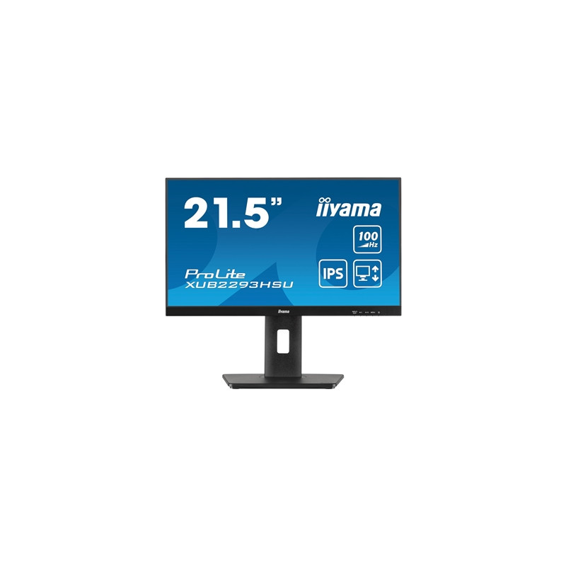 iiyama PROLITE XUB2293HSU-B7 22 inch IPS Monitor  Full HD  1ms  USB Hub  HDMI  DisplayPort  Freesync  100Hz  Speakers  Black  In