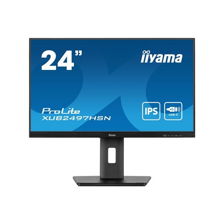 iiyama Prolite XUB2497HSN-B2 24 inch IPS Monitor  USB-C Dock  RJ45(LAN)  Full HD  1ms  HDMI  DisplayPort  USB-Hub  USB-C  100Hz 