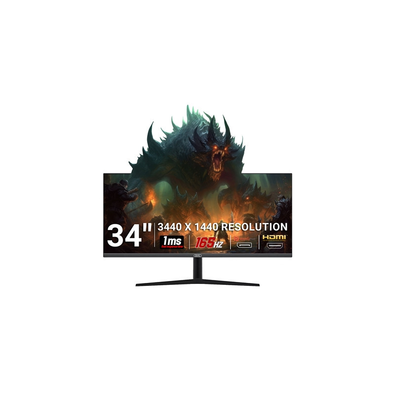 piXL 34-inch UWQHD UltraWide 165Hz Gaming Monitor with 100% sRGB Colour Gamut  Quad HD 3440 x 1440 IPS Panel & 1ms Response Time