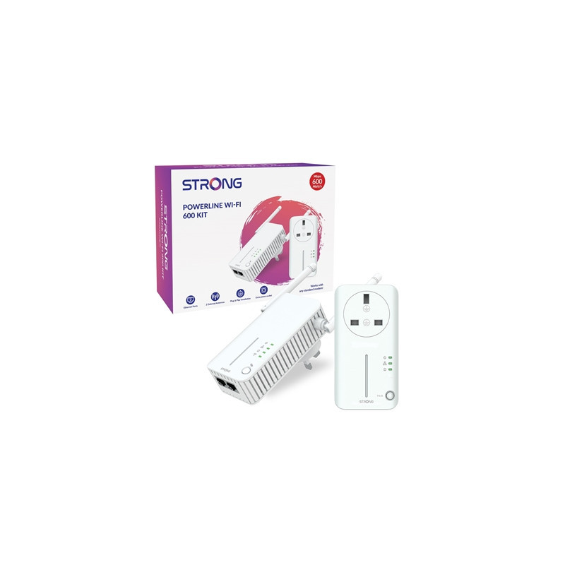 Strong POWERLWF600DUOUK AV600 WI-FI Passthrough Powerline Kit (2 Pack)