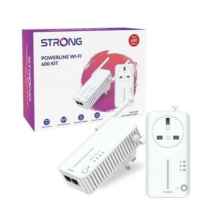 Strong POWERLWF600DUOUK AV600 WI-FI Passthrough Powerline Kit (2 Pack)