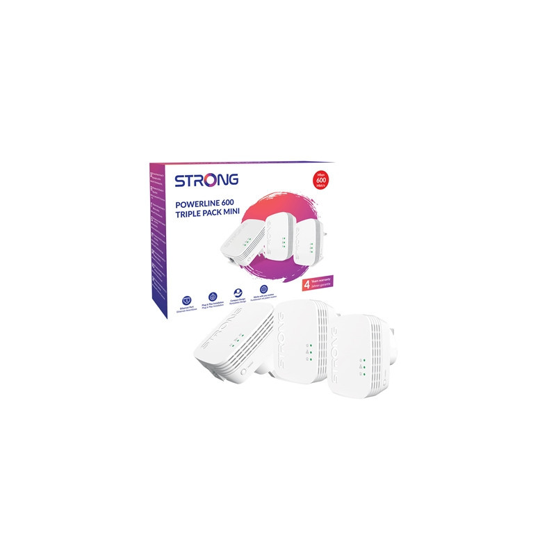 Strong POWERL600TRIMINIUK AV600 Mini Powerline Kit Triple Pack (3 Pack)
