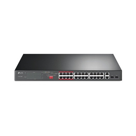 TP-Link TL-SL1226P 24-Port Metal 10/100Mbps + 2-Port Gigabit Unmanaged PoE+ Switch (250W)