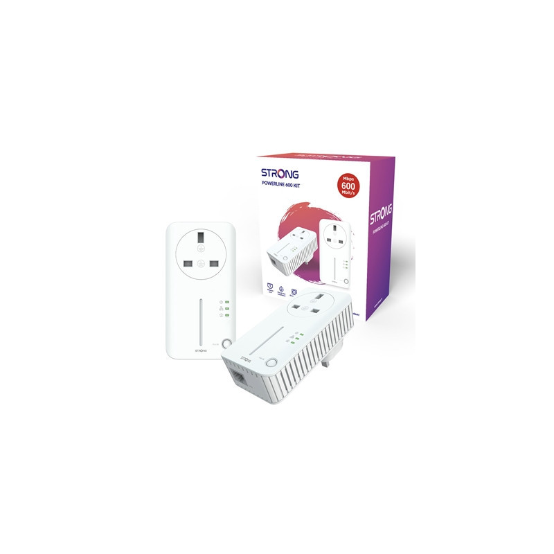 Strong POWERL600DUOUK AV600 Passthrough Powerline Kit (2 Pack)