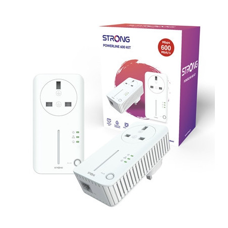 Strong POWERL600DUOUK AV600 Passthrough Powerline Kit (2 Pack)