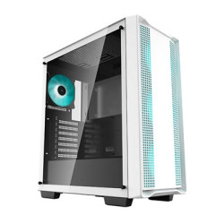 DeepCool CC560 WH Case  Gaming  White  Mid Tower  1 x USB 3.0 / 1 x USB 2.0  Tempered Glass Side Window Panel  DeepCool Blue LED