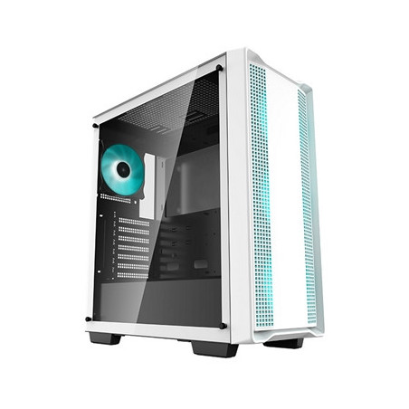 DeepCool CC560 WH Case  Gaming  White  Mid Tower  1 x USB 3.0 / 1 x USB 2.0  Tempered Glass Side Window Panel  DeepCool Blue LED