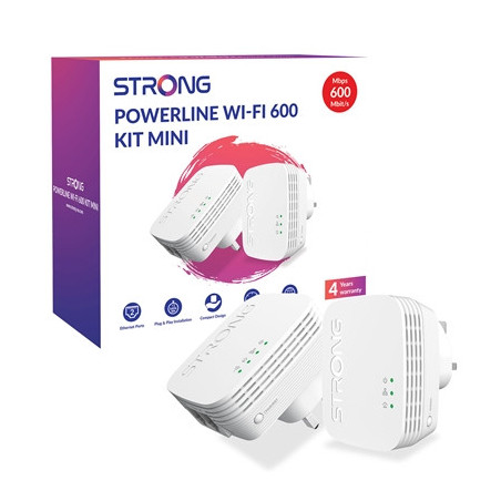 Strong POWERLWF600DUOMINIUK AV600 Mini WI-FI Powerline Kit (2 Pack)