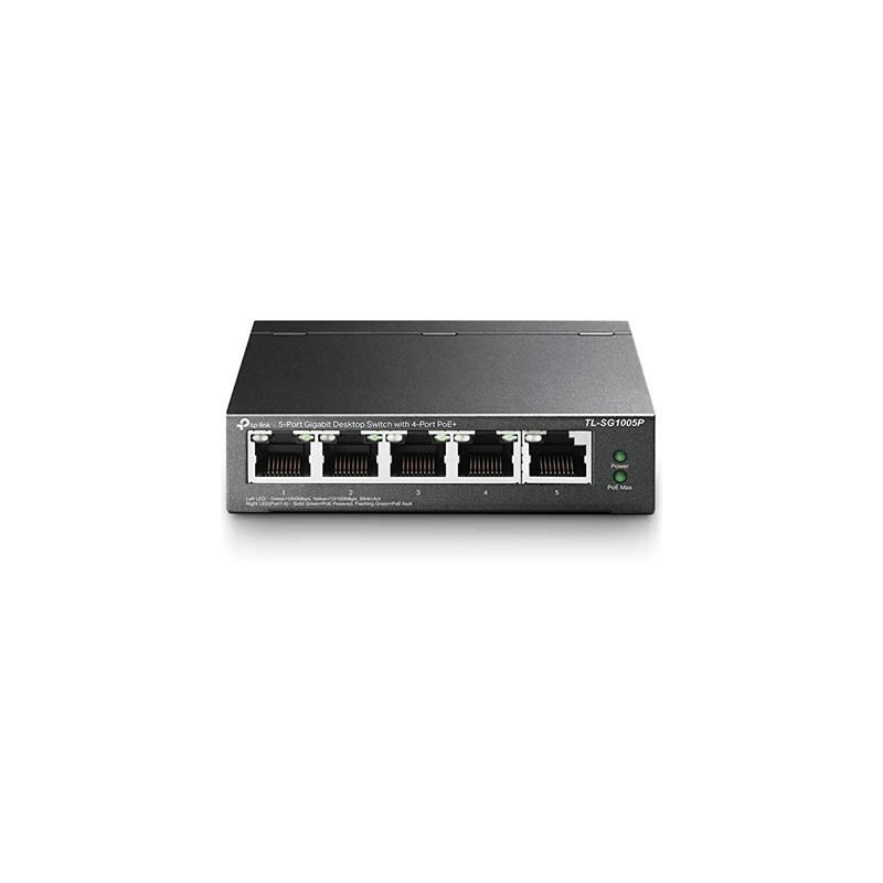 TP-Link TL-SG1005P 5-Port Metal Gigabit Desktop PoE Switch with 4-Port PoE+ (65W)