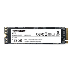 Patriot P300 (P300P128GM28) 128GB NVMe SSD  M.2 Interface  PCIe Gen3  2280  Read 1600MB/s  Write 600MB/s  3 Year Warranty