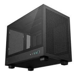 DeepCool CH160 Ultra-Portable Gaming Case Black Micro Tower with Tempered Glass Side Window Panel  Advanced Cooling  USB 3.0/USB