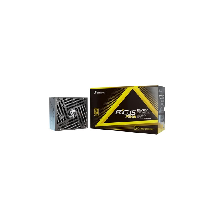Seasonic FOCUS GX V4 750W 80 PLUS Gold ATX 3.1 Modular PSU with 135mm FDB Fan  OptiSink & 10 Year Warranty  Black
