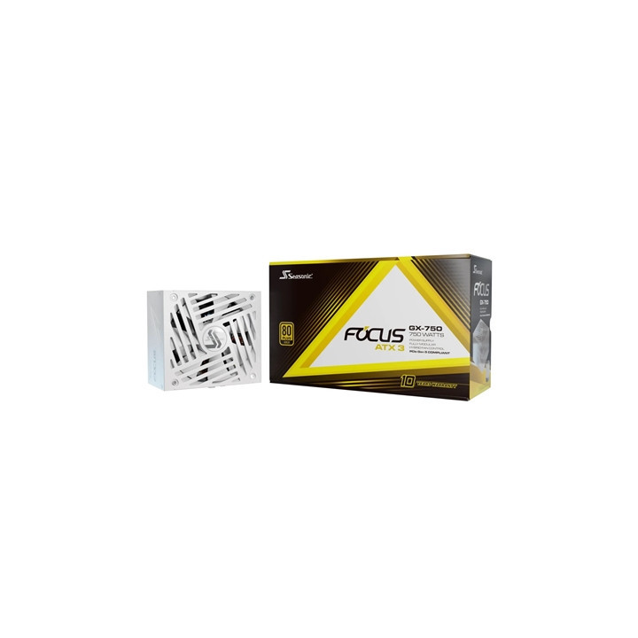 Seasonic FOCUS GX ATX 3.1  (FOCUS-GX-750-V4-WHITE) 750W PSU  135mm Fan  80 PLUS Gold  Fully Modular  Individual White Cables wit