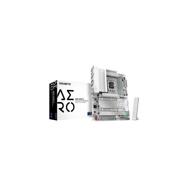 Gigabyte Z890 AERO G Intel 1851 Socket Motherboard  ATX  4x DDR5 Slots  5x M.2 Sockets  Fitted I/O Shield  2x 2.5GbE LAN  Wi-Fi 