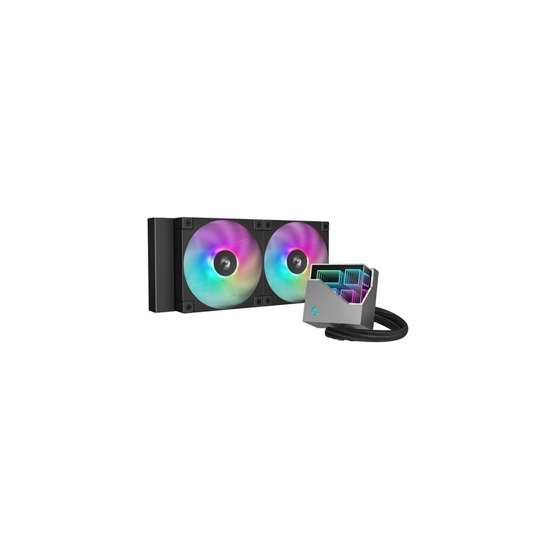 DeepCool LT240 Liquid CPU Cooler  240mm Radiator  Dual 120mm ARGB Fans  Infinity Mirror Top Cap  Silent Operation  Anti-Leak Tec