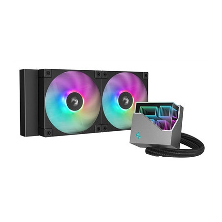 DeepCool LT240 Liquid CPU Cooler  240mm Radiator  Dual 120mm ARGB Fans  Infinity Mirror Top Cap  Silent Operation  Anti-Leak Tec