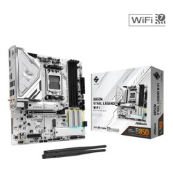 ASRock B850M Steel Legend WiFi AMD AM5 Socket Motherboard  Micro-ATX  4x DDR5 Slots  3x M.2 Sockets  Fitted I/O Shield  2.5GbE L