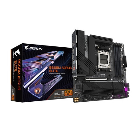 Gigabyte B650M AORUS ELITE AMD AM5 Socket Motherboard  Micro-ATX  4x DDR5 Slots  2x M.2 Socket  Fitted I/O Shield  2.5GbE LAN  1