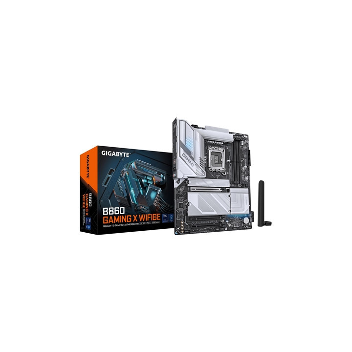 Gigabyte B860 GAMING X WIFI6E Intel 1851 Socket Motherboard  ATX  4x DDR5 Slots  3x M.2 Sockets  Fitted I/O Shield  2.5GbE LAN  