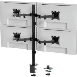 VonHaus Quad Monitor Stand for 13-32“ Screens  Four Screen Monitor Desk Mount  Height Adjustable  Easy Assemble Stand with Full 