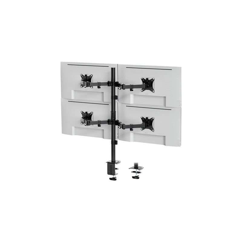 VonHaus Quad Monitor Stand for 13-32“ Screens  Four Screen Monitor Desk Mount  Height Adjustable  Easy Assemble Stand with Full 