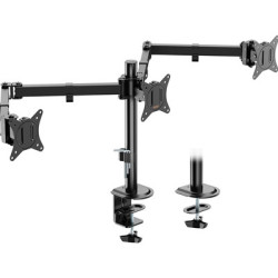 VonHaus Triple Monitor Stand for 17-27“ Screens  Three Screen Monitor Mount with Desk Clamp  Height Adjustable  Easy Assemble St