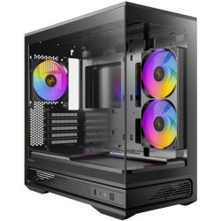 Antec Constellation C2M ARGB Micro-ATX PC Case  270' Panoramic Tempered Glass  240mm and 120mm ARGB PWM Fans  USB-C  360mm Radia