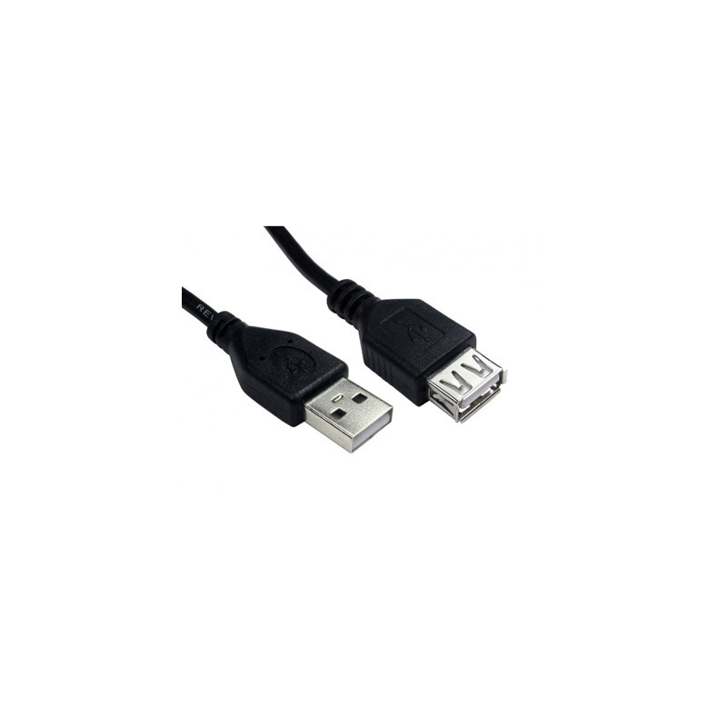 USB 2.0 A (M) to USB 2.0 A (F) 1m Black OEM Extension Data Cable