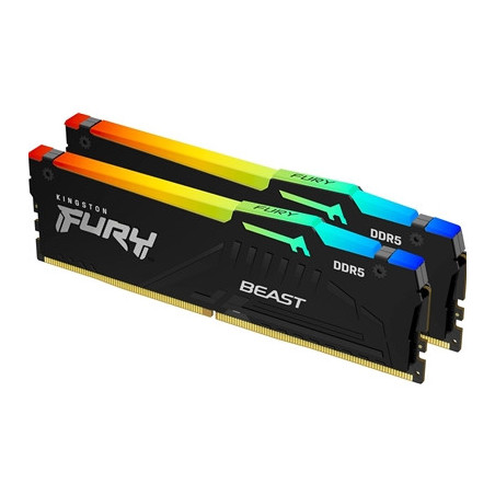 Kingston FURY Beast KF556C36BBEAK2-16 16GB (2x 8GB) DIMM System Memory  5600MHz  DDR5  CL36  Black  RGB  AMD EXPO/Intel XMP