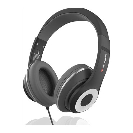 Verbatim TruSound USB-C Over-Ear Headset With In-Line Microphone  Black