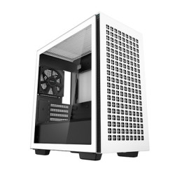 DeepCool CH370 WH  White  Mini Tower Chassis w/ Tempered Glass Window  1x 120mm Fan  2x USB 3.0  mATX/mITX