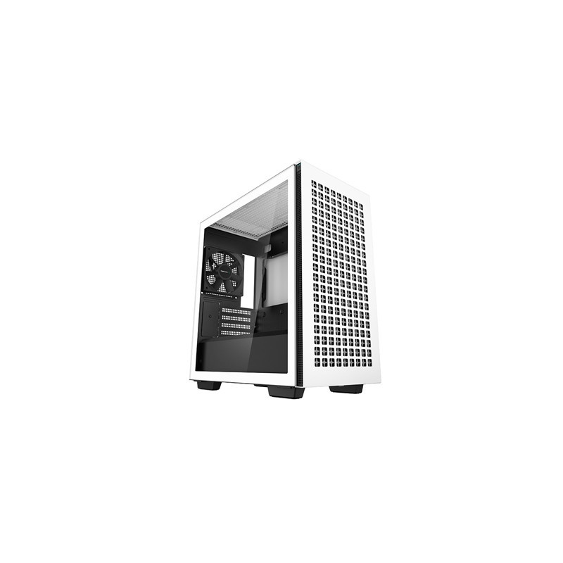 DeepCool CH370 WH  White  Mini Tower Chassis w/ Tempered Glass Window  1x 120mm Fan  2x USB 3.0  mATX/mITX