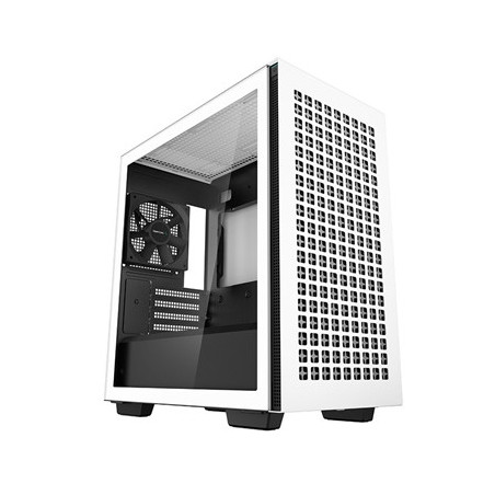 DeepCool CH370 WH  White  Mini Tower Chassis w/ Tempered Glass Window  1x 120mm Fan  2x USB 3.0  mATX/mITX