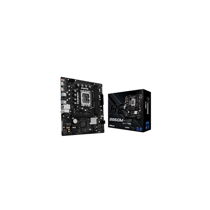 ASRock B860M-H2 Intel 1851 Socket Motherboard  Micro-ATX  2x DDR5 Slots  2x M.2 Sockets  2x USB-C Port  GbE LAN  2x HDMI Port