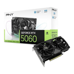 PNY NVIDIA GeForce RTX 5060 8GB GDDR7 Graphics Card  3840 CUDA Cores  2280 MHz Core Clock  Dual Fan  3x DisplayPorts / 1x HDMI P