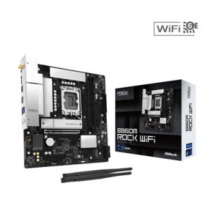 ASRock B860M Rock WiFi Intel 1851 Socket Motherboard  Micro-ATX  2x DDR5 Slots  2x M.2 Socket  Fitted I/O Shield  2.5GbE LAN  Wi