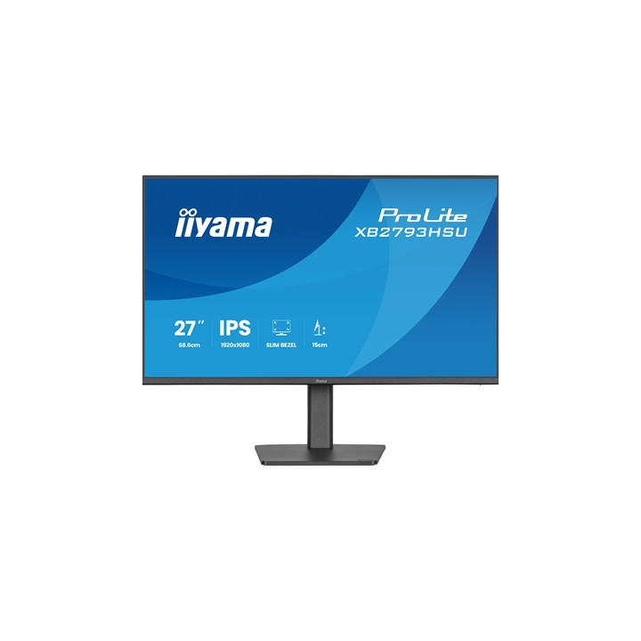 iiyama ProLite monitor XB2793HSU-B1 Height Adjustable  27“ IPS  120Hz  Black  4-side slim bezel and C energy class  HDMI  Displa