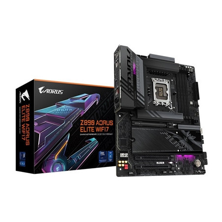 Gigabyte Z890 AORUS ELITE WIFI7 Intel 1851 Socket Motherboard  ATX  4x DDR5 Slots  4x M.2 Sockets  2x USB-C Port  Fitted I/O Shi