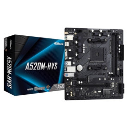 ASRock A520M-HVS Super Alloy AMD AM4 Socket Motherboard  Micro-ATX  2x DDR4 Slots  1x M.2 Socket  GbE LAN  1x D-Sub / 1x HDMI Po