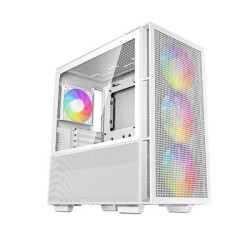DeepCool CH560  White  Mid Tower Gaming Case  Tempered Glass  4x ARGB Fans  E-ATX/ATX/MicroATX