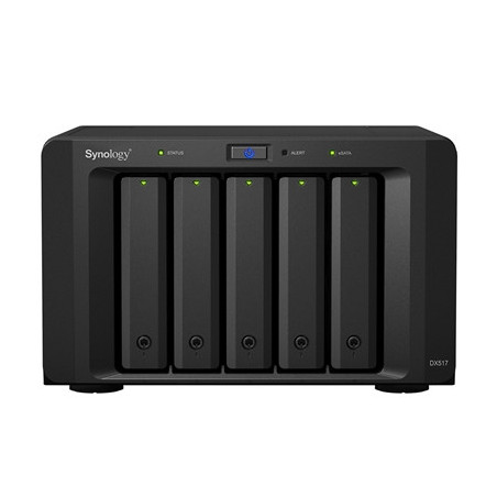 Synology DX517 5-Bay Expansion Unit  Supports up to 80TB  Hot Swappable Drives  3 Year Warranty
