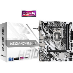ASRock H610M-HDV/M.2+ D5 Intel 1700 Socket Motherboard  Micro-ATX  2x DDR5 Slots  1x M.2 Socket  1x USB-C Port  GbE LAN  1x D-Su