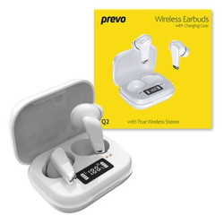 Prevo Q2 TWS Earbuds  Bluetooth 5.1  Automatic Pairing  Touch Control Feature with Digital LED Display Wireless Charging Case  A