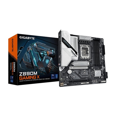 Gigabyte Z890M GAMING X Intel 1851 Socket Motherboard  Micro-ATX  4x DDR5 Slots  3x M.2 Sockets  1x USB-C Port  Fitted I/O Shiel