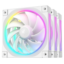 DeepCool FL12 120mm PWM 3 Pack White Fan - High Performance  Low Noise  Fluid Dynamic Bearing  36 ARGB LEDs  500-2150 RPM  55 CF