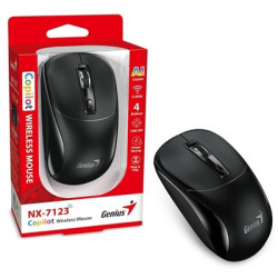 Genius NX-7123 Copilot AI Wireless Mouse  2.4 GHz with USB Receiver  1200 DPI  4 Button with Scroll Wheel  Ambidextrous Design  