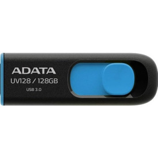 Adata UV128 128GB USB 3.2 Gen 1 Flash Drive  Capless Design  Black/Blue