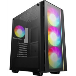 DeepCool MATREXX 55 V4 C Mid-Tower ATX Case  Type-C and USB 3.0   front ARGB fans and front LED strip  Tempered Glass Side Panel