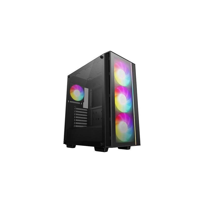 DeepCool MATREXX 55 V4 C Mid-Tower ATX Case  Type-C and USB 3.0   front ARGB fans and front LED strip  Tempered Glass Side Panel