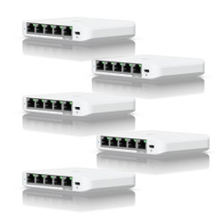 Ubiquiti USW-FLEX-MINI-5 UniFi USW Flex Mini 5 Port Smart Managed POE/USB C Powered Gigabit Network Switch (Five Pack  No PSU)